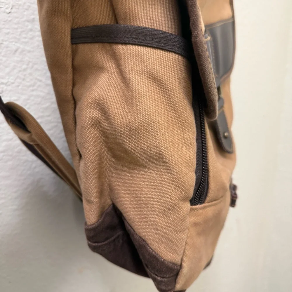 Eddie Bauer Vintage Canvas Messenger Bag Workwear Gorpcore Utility Crossbody Tan
